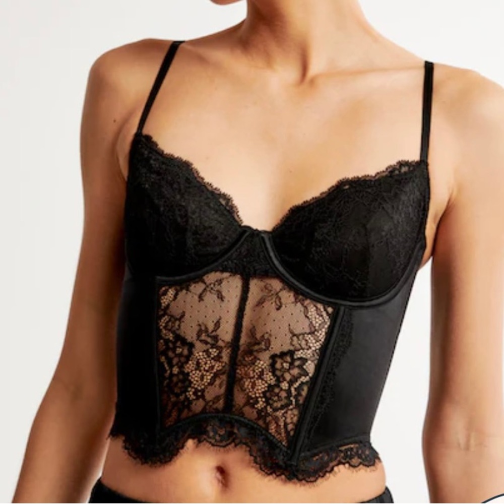 Lace and Satin Balconette Corset